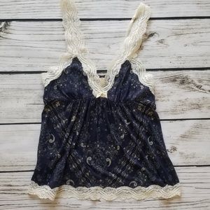 Paisley Babydoll Lace Tank Top Cami